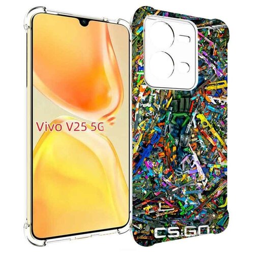 Чехол MyPads CS GO guns skins мужской для Vivo V25 5G / V25e задняя-панель-накладка-бампер