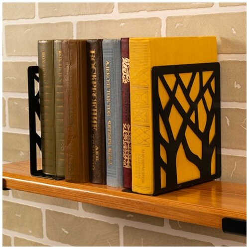 Подставка HiTSAD для книг на полке Деревья металл чёрный 705-002B