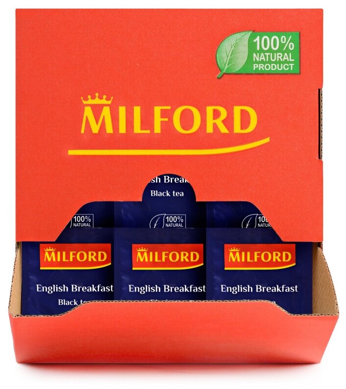 Чай MILFORD "English Breakfast", черный, 200 пакетиков в конвертах по 1,75 г, 6990 РК - фотография № 3