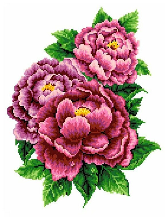 Набор для вышивания Каролинка "Розовые пионы"