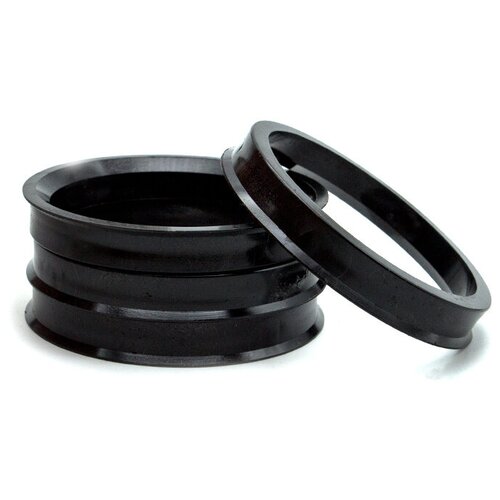 Центровочные кольца для дисков автомобильные, проставки колесные, высококачественный пластик, 70,1х58,6 BLACK 4 шт