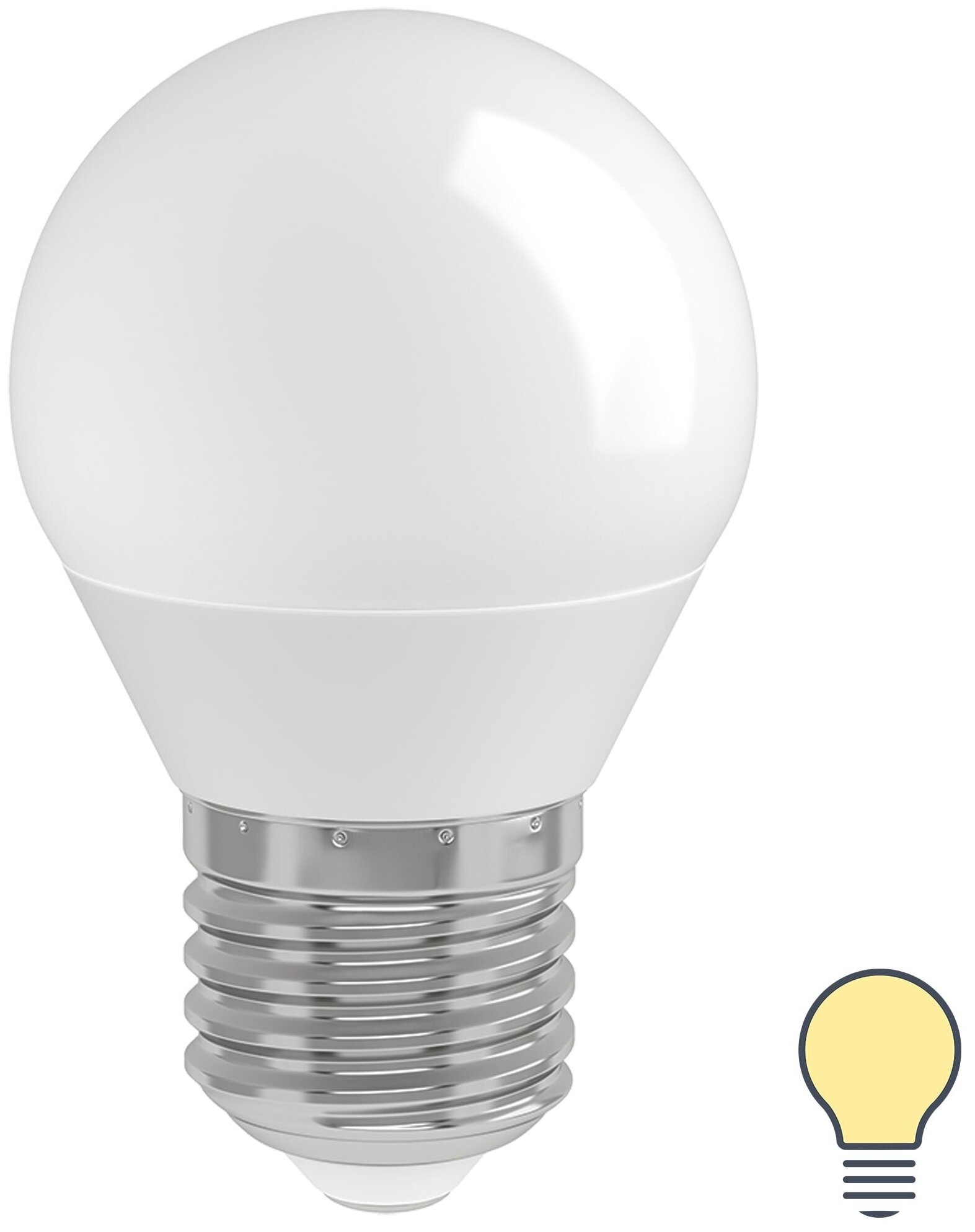 Лампа светодиодная IEK Шар G45 E27 7 Вт 230 В 3000 К свет тёплый белый