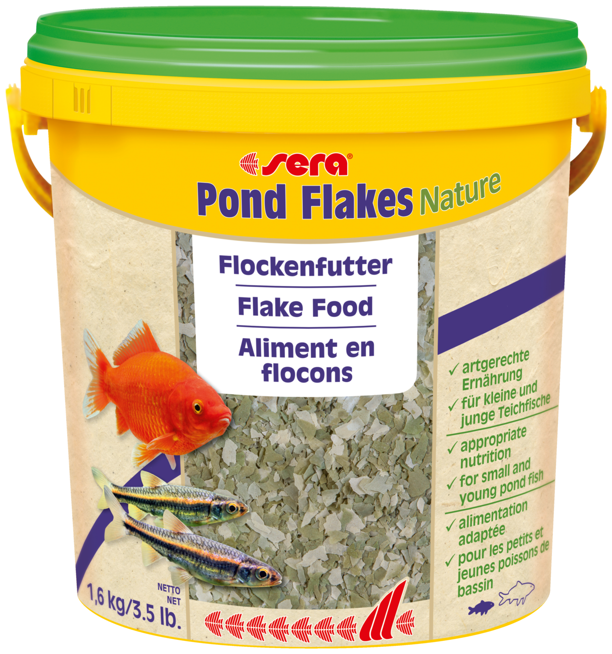 Корм для мелких прудовых рыб Sera Pond Flakes Nature, 10 л, 1,6 кг