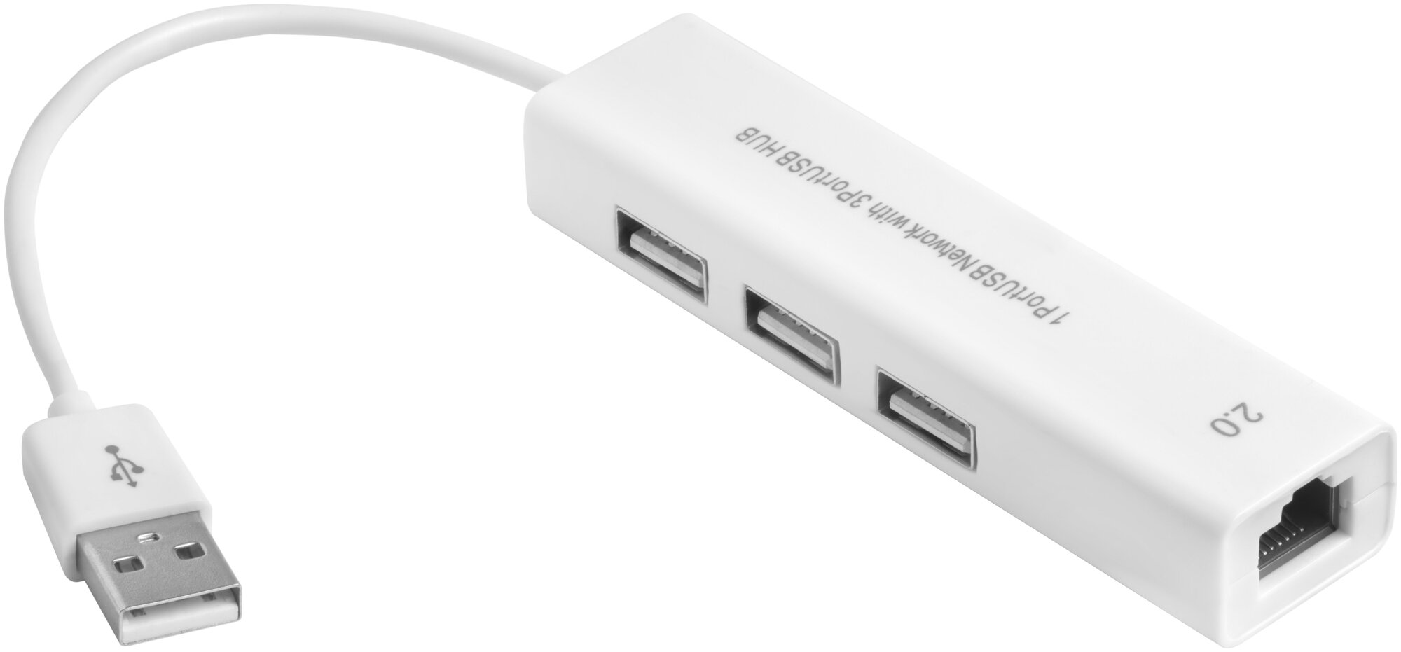 Разветвитель USB 2.0 GCR GCR-AP03 Хаб на 3 порта + 10/100Mbps Ethernet Network