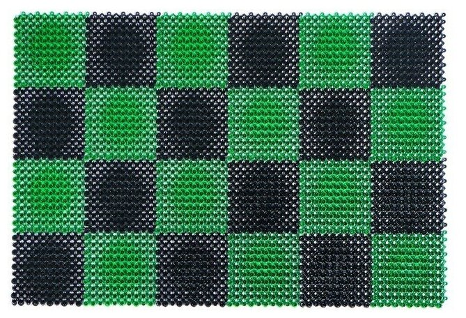 Покрытие ковровое щетинистое Травка, 54 81 см, цвет чёрно-зелёный - фотография № 3