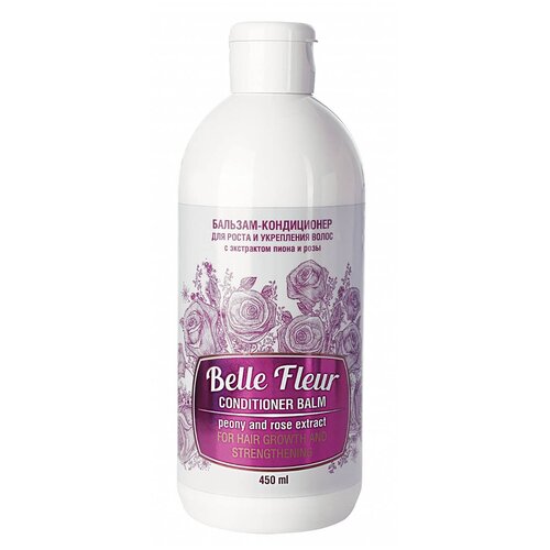 Belle Fleur бальзам-кондиционер для роста и укрепления волос с экстрактом пиона и розы, 450 мл