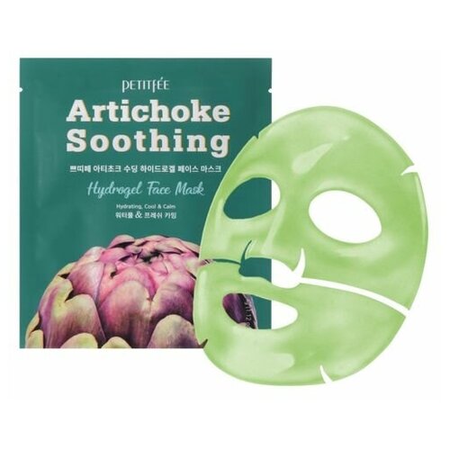 Гидрогелевая маска с экстрактом артишока Petitfee Artichoke Soothing Hydrogel Face Mask, 5 шт