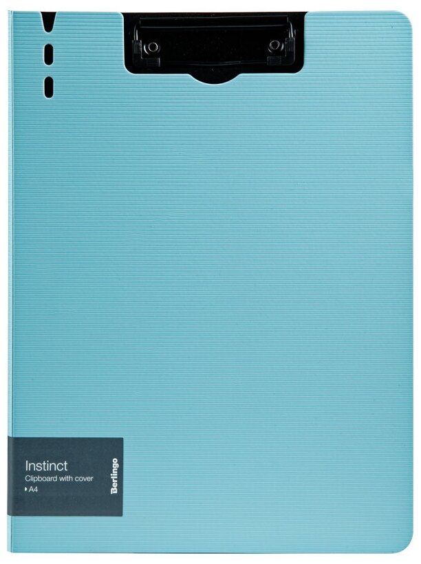Папка-планшет с зажимом Berlingo "Instinct" A4, аквамарин/черный