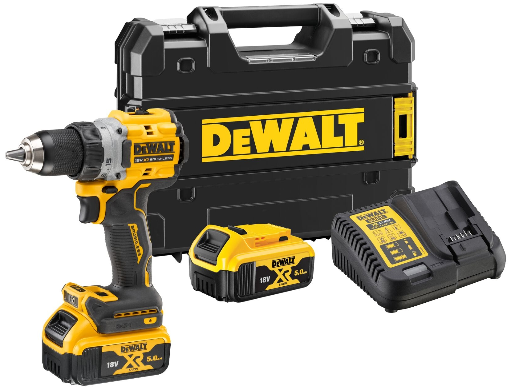 Аккумуляторная безударная бесщеточная дрель-шуруповерт DEWALT DCD800P2T, 18 В