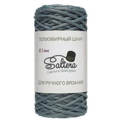 Пряжа Saltera Шнур полиэфирный 100 метров, цвет: Металлик (123), диаметр 3мм, без сердечника