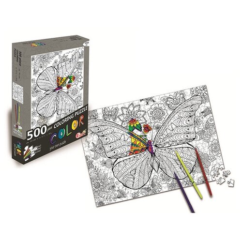 Пазл-раскраска Fun Top Бабочка 500 деталей