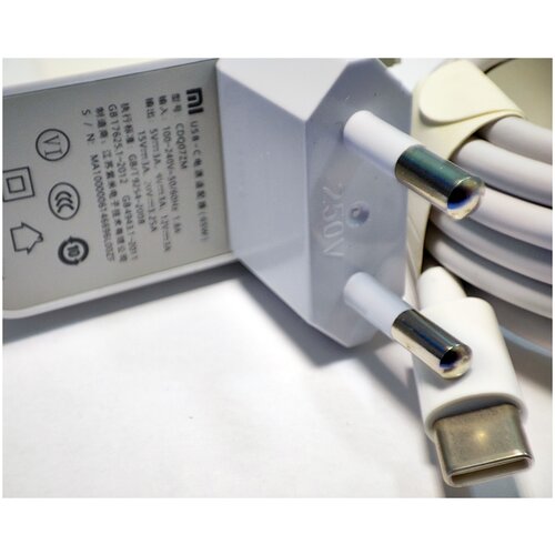 Блок питания Xiaomi 20V-3.25A Type-C 65W ADC6501TM для ноутбука Mi Notebook Pro 15.6 Air 13 original xiaomi 45w charger mi 65w usb c output rate socket power adapter type c port usb pd 2 0 quick charge qc 3 0 type c