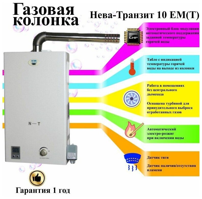 Газовая колонка Нева-Транзит 10 ЕМ(Т)