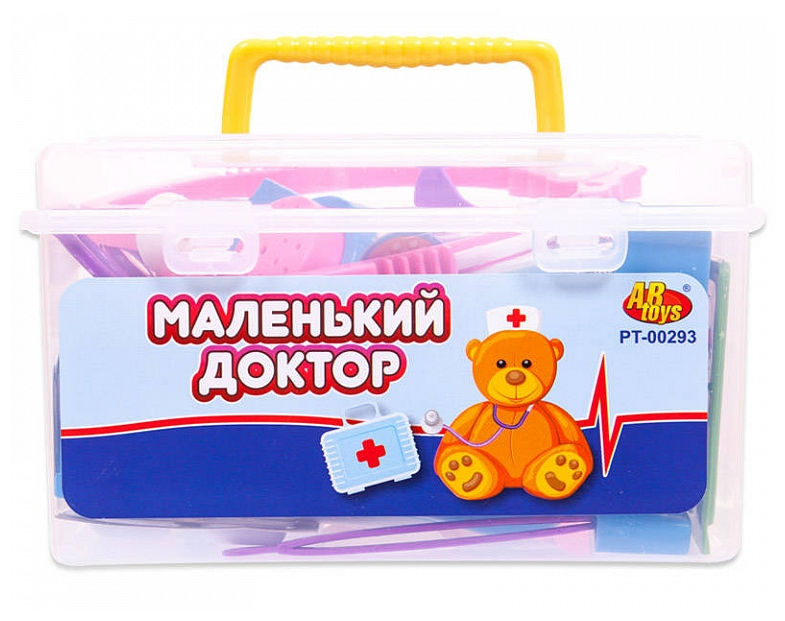 Маленький доктор "Набор доктора" (около 20 предметов) в чемодане Abtoys PT-01331