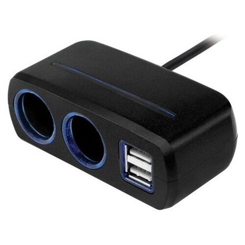 Разветвитель на 2 автомобильных розетки 12V и 2 USB Neoline SL-221