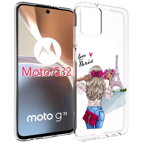 Чехол MyPads Парижанка женский для Motorola Moto G32 задняя-панель-накладка-бампер