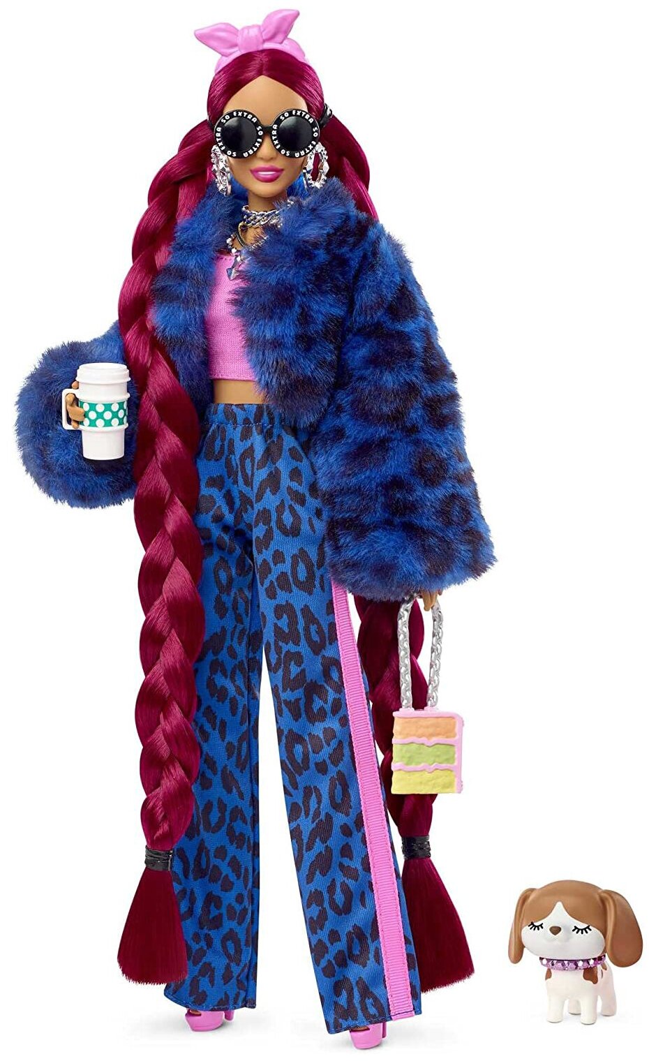 Кукла Mattel Barbie Экстра в синем леопарде HHN09