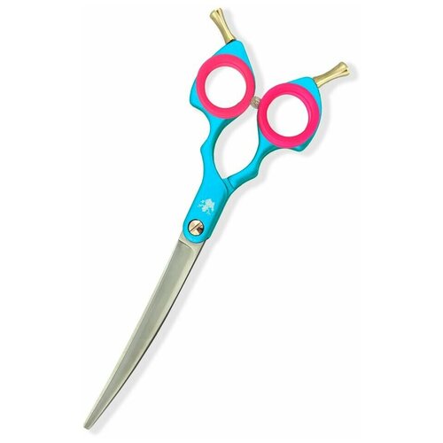 Профессиональные сильноизогнутые ножницы для груминга собак Dimi Korean Style 6.5 Azure Curved 45