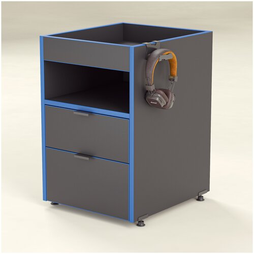 Тумба для игрового компьютерного стола Xplace, Черно-синяя