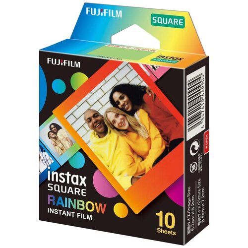 Картридж для фотоаппарата Fujifilm Colorfilm Instax SQUARE Rainbow, 10 снимков картридж для моментальной фотографии fujifilm instax square whitemarble 800 iso 10 шт