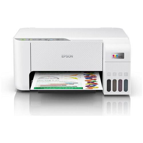 МФУ струйное Epson EcoTank L3256, цветн., A4, белый мфу epson ecotank l3256 а4 цветное принтер копир сканер 33 15 стр мин чб цвет крышка оригиналов usb wifi wi fi direct в комплекте