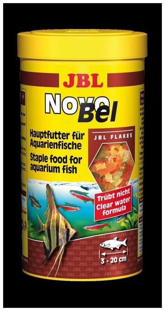 JBL NovoBel - Осн. корм для пресноводных аквариумных рыб, хлопья, 10,5 л (1995 г) - фотография № 3