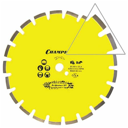 алмазный диск torgwin асфальт 350 ммx10x25 4 Диск алмазный CHAMPION асфальт ST350/25, 4/10 С1606