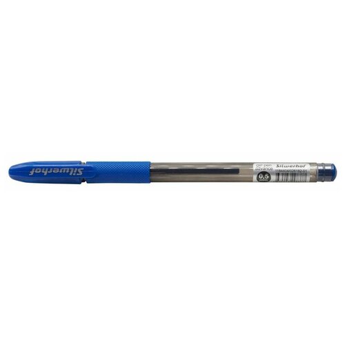 Ручка гелевая Silwerhof Advance (026182-01) диаметр 0.5мм синие чернила коробка картонная сменный стержень линия 0.3мм резиновая манжета