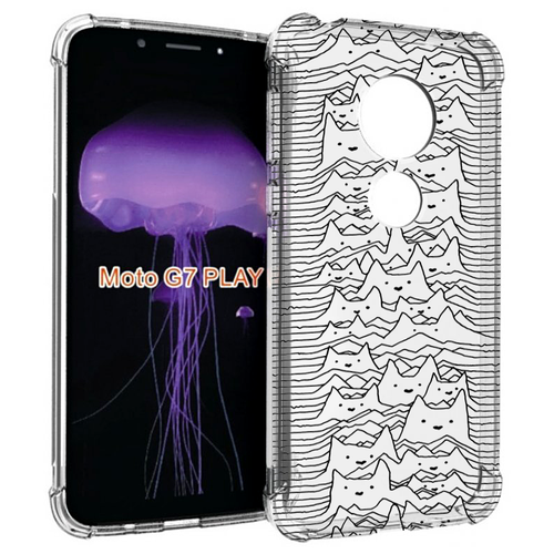 Чехол MyPads черно белые коты 3D для Motorola Moto G7 Play задняя-панель-накладка-бампер