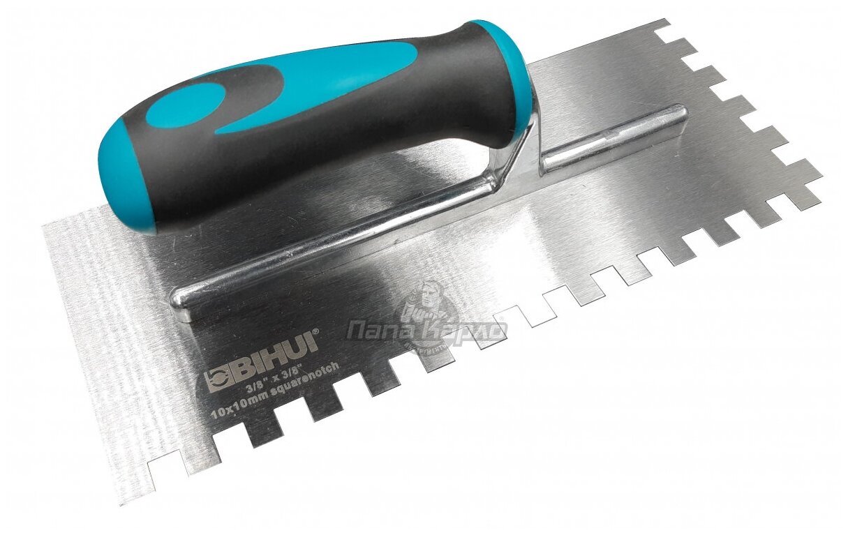 фото Металлический зубчатый шпатель BIHUI 280x115mm 12mm