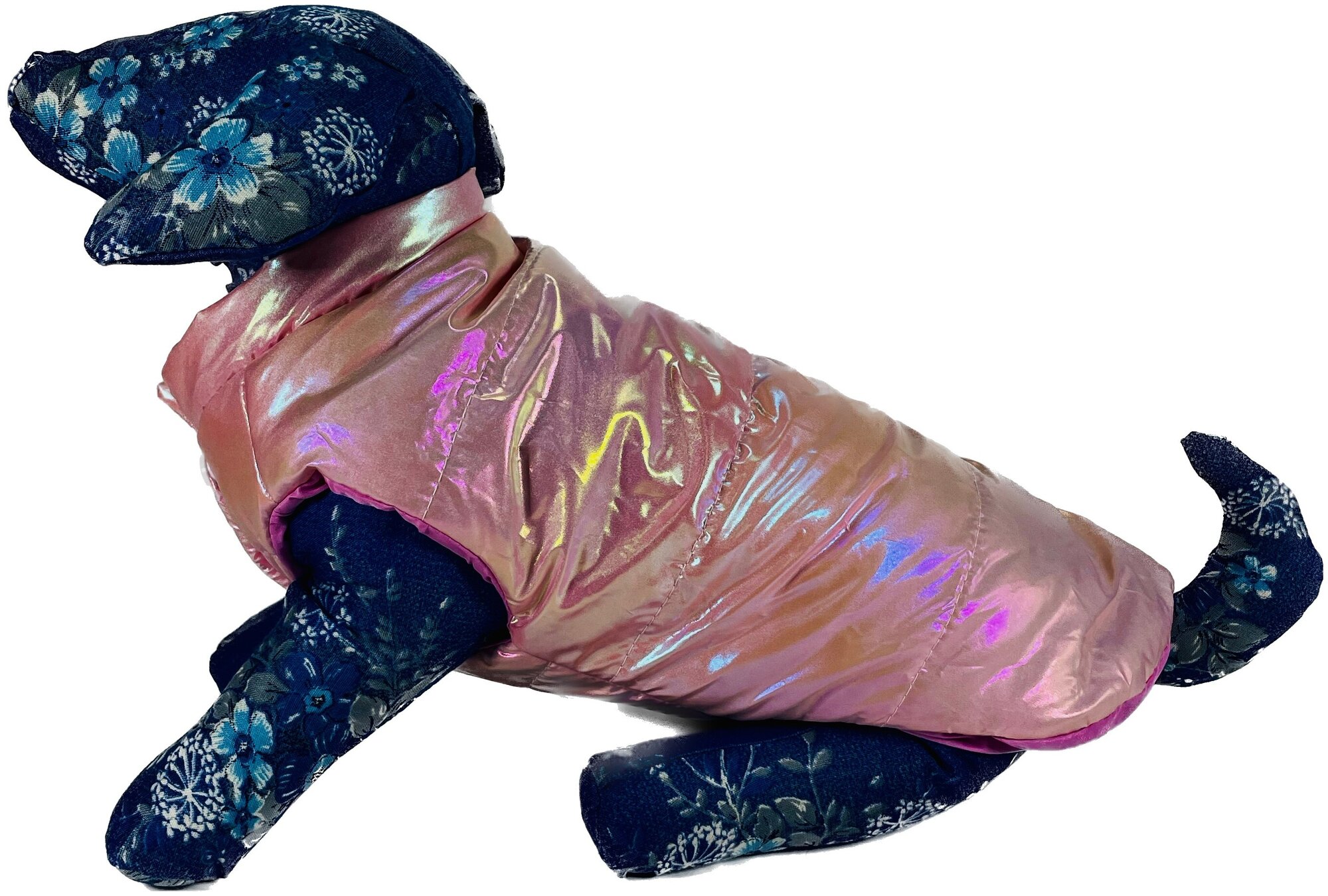 Зимняя водонепроницаемая куртка для питомцев перламутровая розовая M - фотография № 4