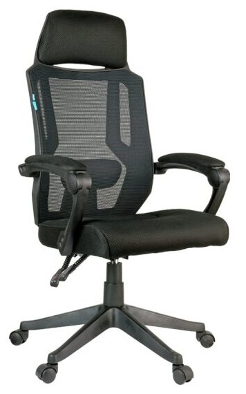 Кресло руководителя Helmi HL-E32 "Ergo" LUX, рег. подлок, подголов. и пояс. упор, ткань черная