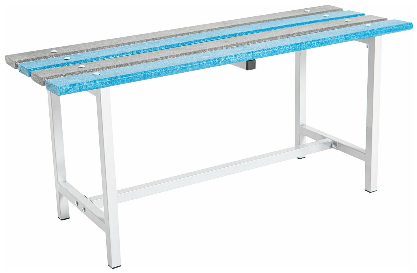 фото Скамья пластиковая влагостойкая на металлокаркасе "СТ 1П", 1000х350х460 мм, каркас металлический серый, сиденье пластик