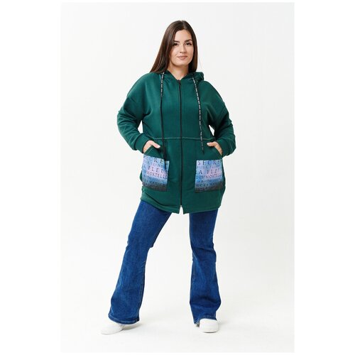 фото Толстовка натали, размер 50, зеленый