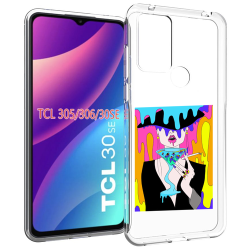 Чехол MyPads плавленая девушка акварель женский для TCL 30SE / TCL 305 / TCL 306 / TCL 30E задняя-панель-накладка-бампер