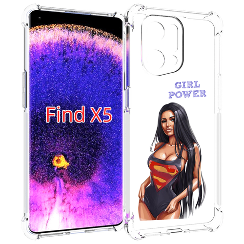 Чехол MyPads Девушка-супермен женский для Oppo Find X5 задняя-панель-накладка-бампер
