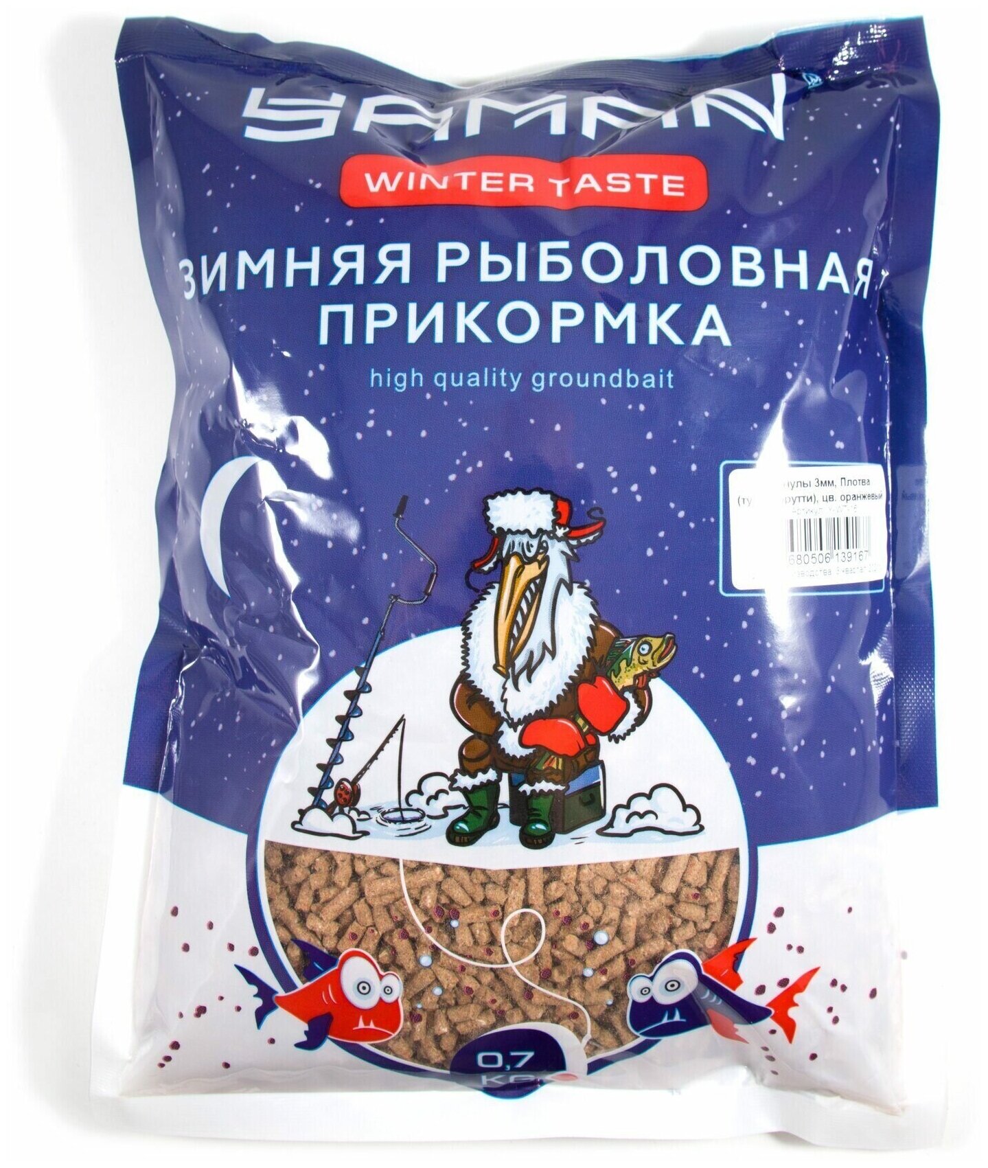 Прикормка Yaman Winter Taste Плотва зимняя (тутти-фрутти) цв оранжевый 700 г