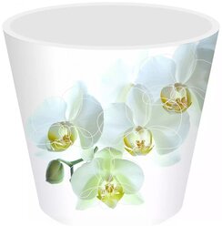 Горшок для цветов с дренажной вставкой InGreen коллекция London Orchid Deco, пластиковый, 1,6л, 160мм, 160х160х145 (IG6196) зеленая орхидея