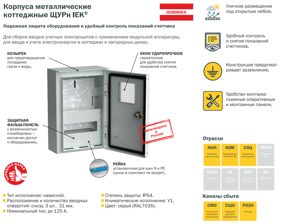 Корпус металлический ЩУРн-3/9 (500х250х135мм) У1 IP54 коттеджный TITAN IEK MKM34-N-009-54-ZO - фотография № 4