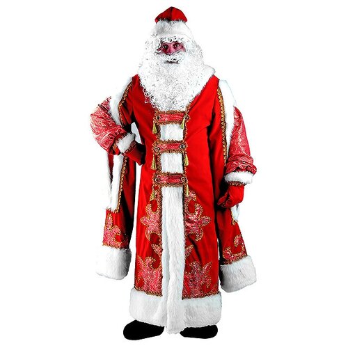 Батик Карнавальный костюм для взрослых Дед Мороз Царский, 54-56 размер 187-54-56 костюм деда мороза царский дед мороз синий вариант