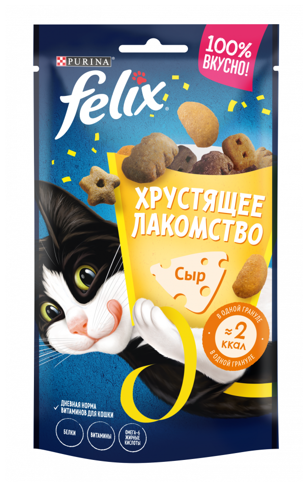 Лакомство для кошек Felix Хрустящее лакомство со вкусом сыра, 60 г - фотография № 11