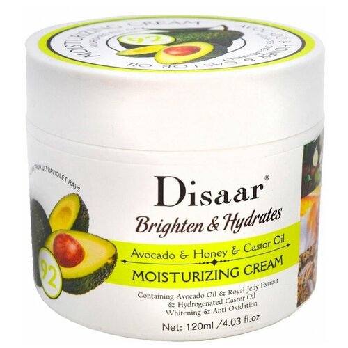 Disaar Увлажняющий крем с экстрактом Авокадо и медом Moisturizing Cream Avocado & Honey & Castrol Oil, 120 мл