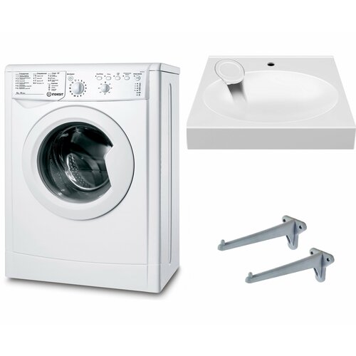 Стиральная машина Indesit IWUB 4105 и раковина LiguriaПаола Лигурия 50 над стиральной машиной 3334000₽