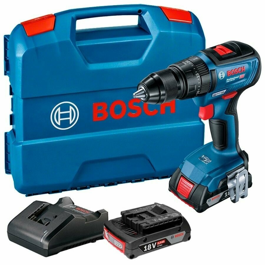 фото Аккумуляторная ударная дрель-шуруповерт Bosch GSB 18V-50, 18 В, 1800 об/мин, 27000 уд/мин, с 2 АКБ 2 Ач и ЗУ, в кейсе, 06019H5120