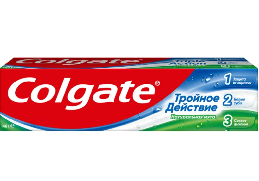 Зубная паста Colgate Тройное действие Натуральная мята комплексная, 100 мл, синий — фото 1