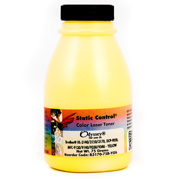 Тонер для BROTHER HL-3140CW, HL-3170CDW, DCP-9020CDW, MFC-9330CDW (TN-245Y) STATIC CONTROL (Yellow, 2200 стр, банка)