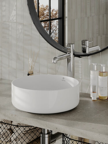 Изображение товара Раковина накладная Orange B09-360W санфарфор, белый глянец