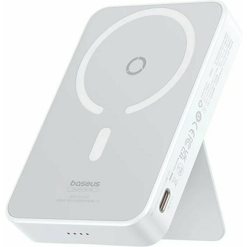 Внешний аккумулятор Baseus 2 in 1 wireless charging and phone holder Power Bank 5000mAh 20W кабель Type-C белый 252500₽