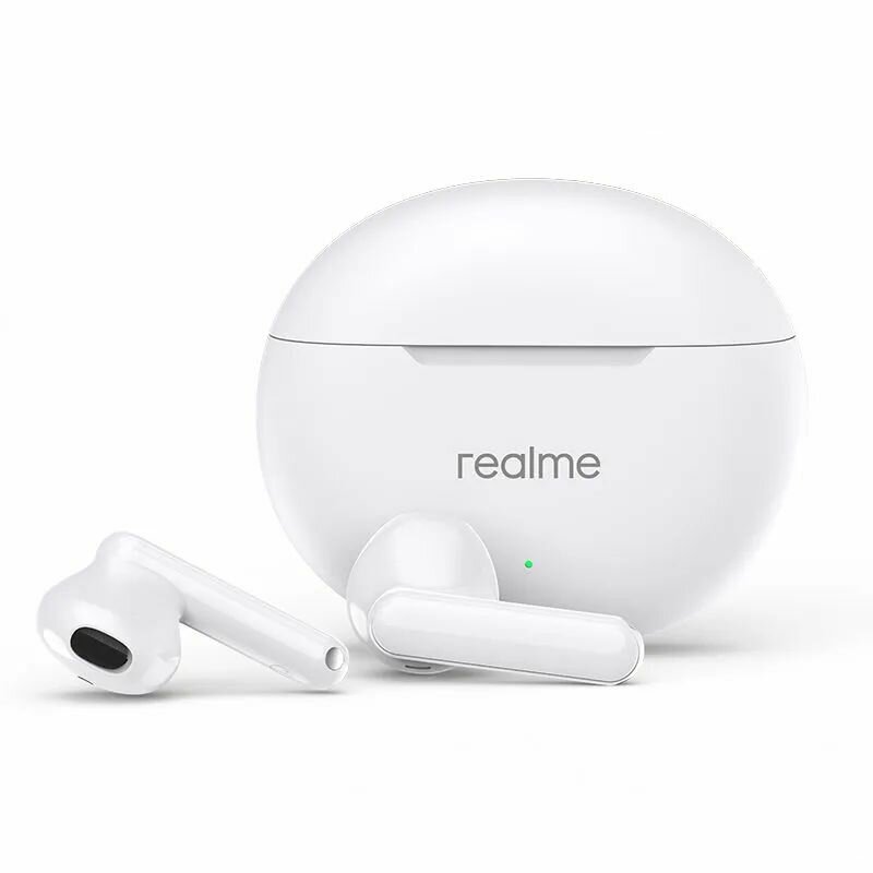 Наушники беспроводные Realme Buds T01 White RMA2406, Bluetooth 5.4, сенсорное управление, кейс для зарядки, белый — фото 1