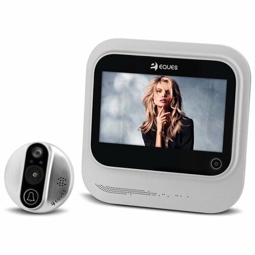 Видеоглазок Eques R26S с датчиком движения, записью видео, WI-FI, серебристый